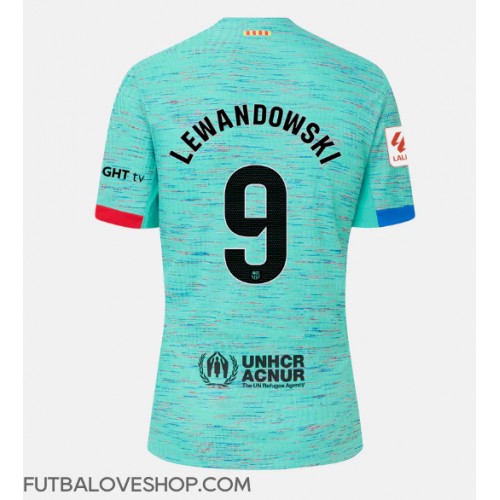 Dres Barcelona Robert Lewandowski #9 Tretina 2023-24 Krátky Rukáv